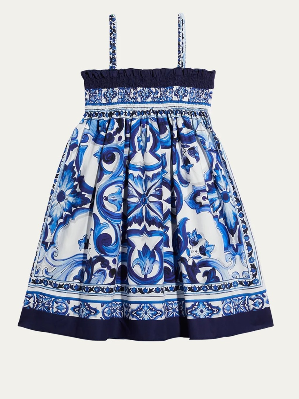 Dolce & Gabbana Majolica Print poplin girl dress